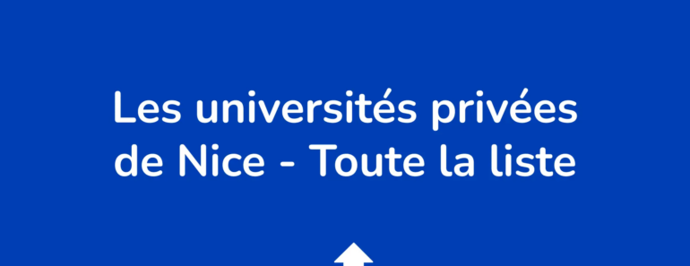 Les universites privees de Nice Toute la liste
