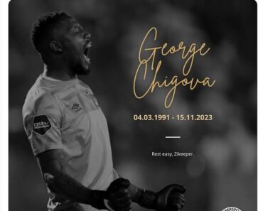 Former Zimbabwe goalkeeper, George Chigova dies aged 32 ‘after collapsing at his home in South Africa’.