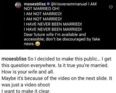 “Lord I have suit. Please bring the bride” Singer Moses Bliss prays