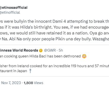 Go and bully this guy like you bullied Chef Dami – Etinosa slams those who trolled Dami for attempting cooking marathon as Irish chef dethrones Hilda Baci