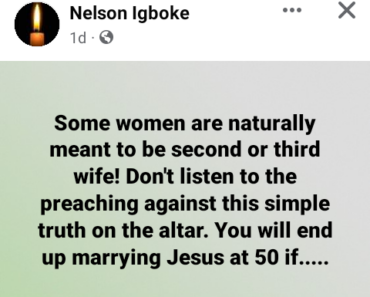 Some women are naturally meant to be second or third wives